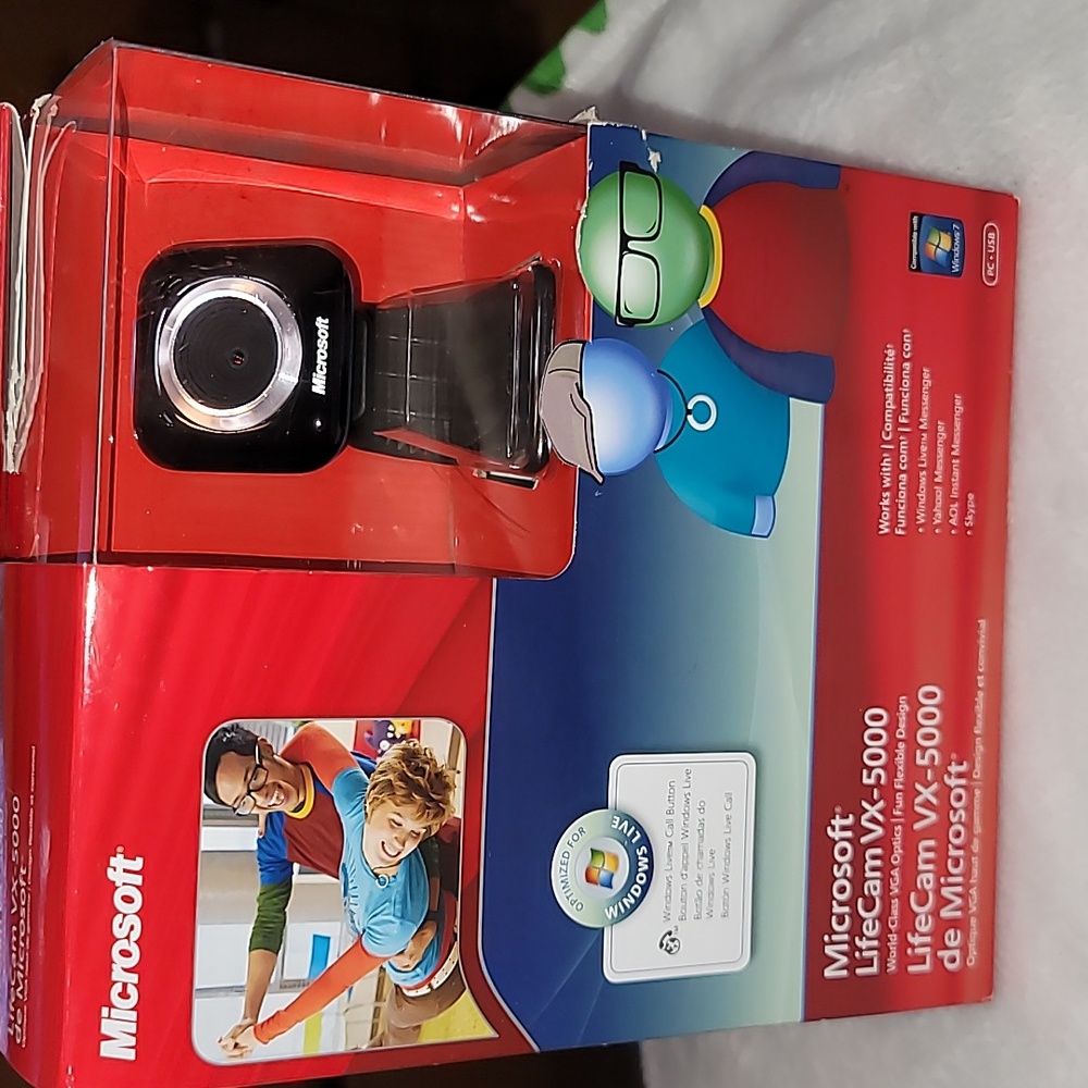 Microsoft LifeCam VX-5000 Web Cam PERFECT for Zoom Meetings Mac & PC New In Box
